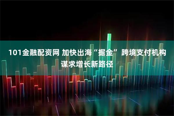 101金融配资网 加快出海“掘金” 跨境支付机构谋求增长新路径